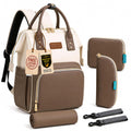 Motherly Patented Design Maternity Diaper Bag with Accessories | Waterproof Baby Travel Bag | Multi-Pocket Organizer for Newborn Essentials & Hospital Use (Envy Series) - Cream Brown