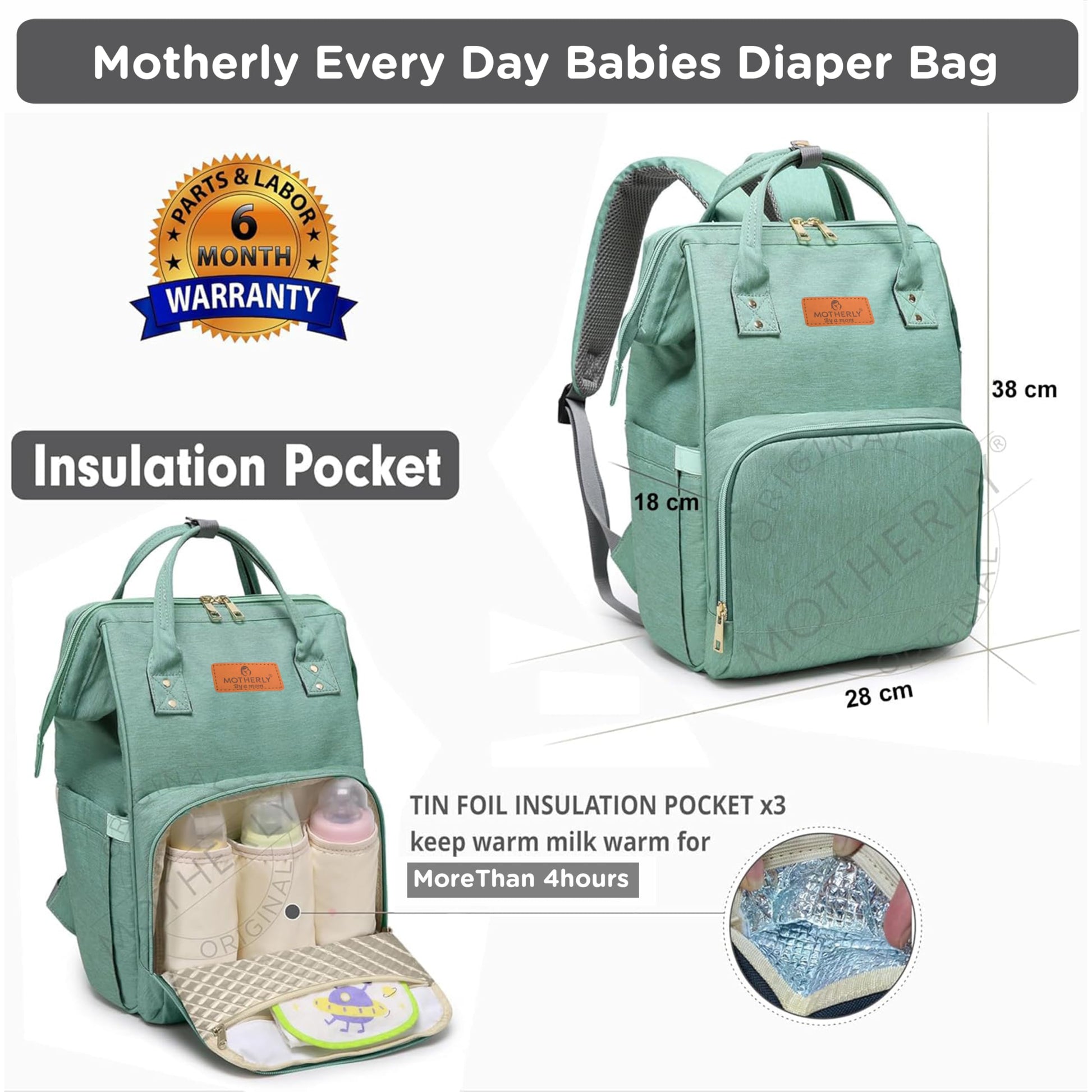 Motherly Everyday Diaper Bag – Travel & Maternity Bag for Moms