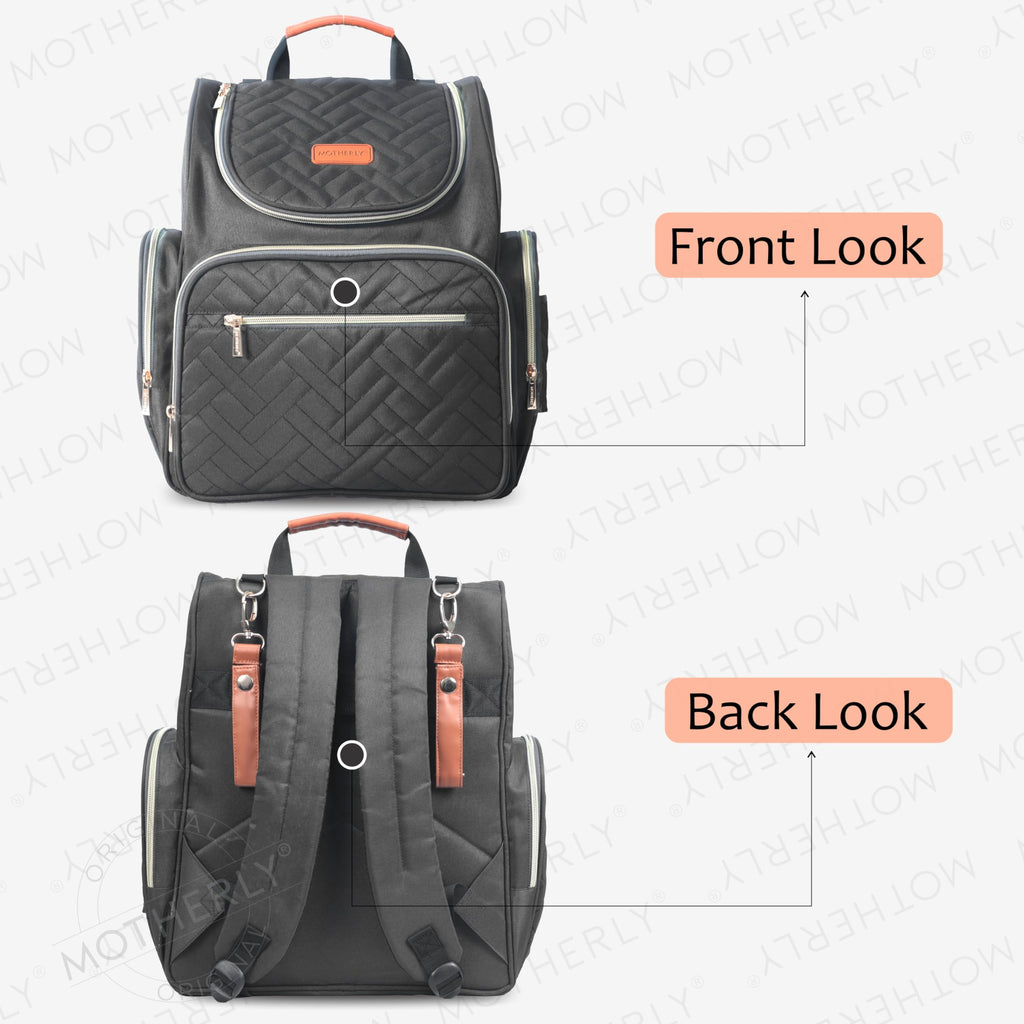 Motherly Diaper Quilted Diaper Bag for Mothers for Travel with Changing Mat - Spacious Diaper Bags for Mom | Baby Bag with Multi-Pocket Design | Maternity Bags for Mother and Baby