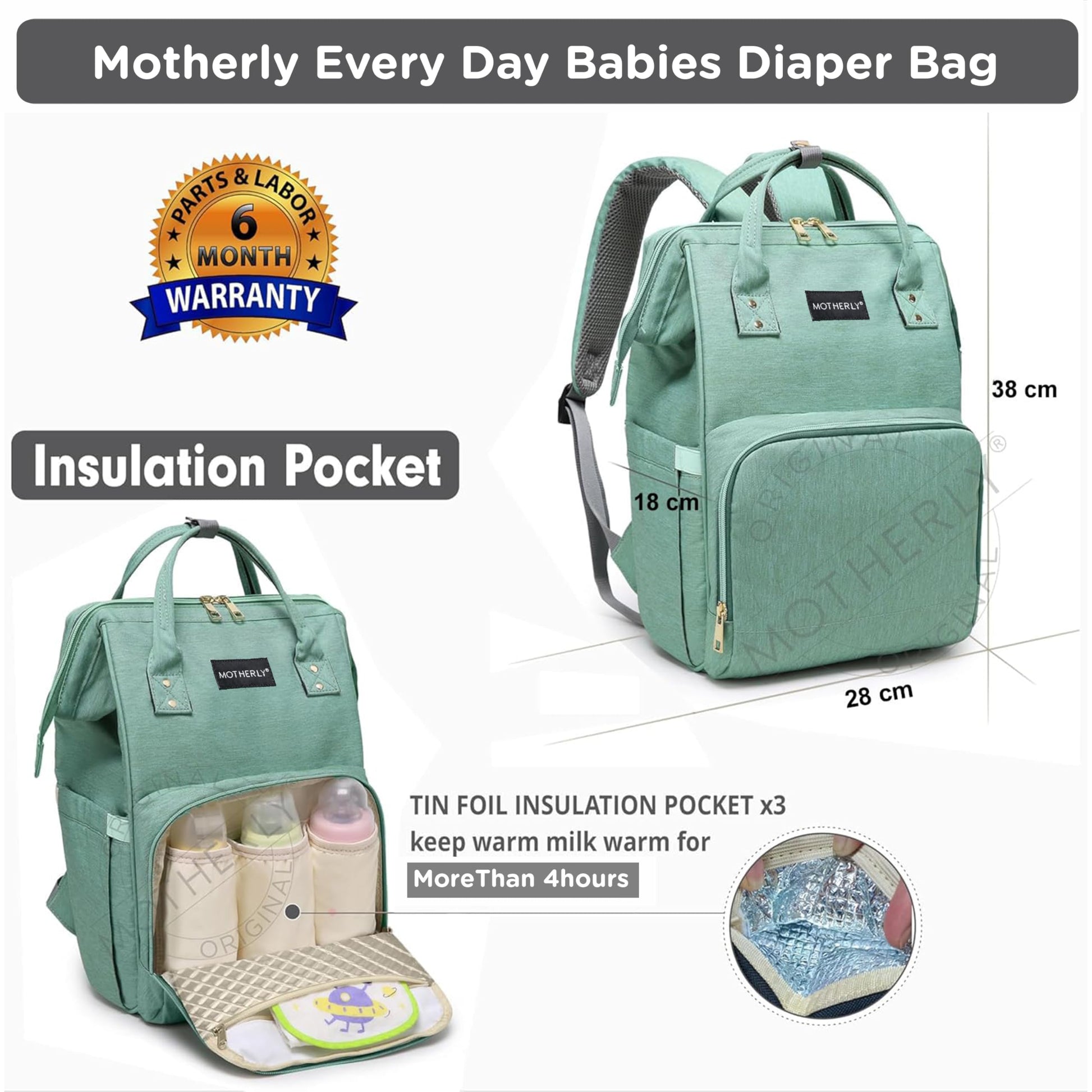 Motherly Everyday Diaper Bag – Travel & Maternity Bag for Moms
