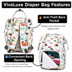 Motherly Patented Diaper Bag Backpack for Moms | Waterproof Baby Travel & Maternity Bag | Spacious Nappy Bag with Multiple Compartments, Insulated Bottle Pockets & Warranty (Kiddo Series, Dino)