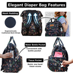 Motherly Patented Diaper Bag Backpack for Moms | Waterproof Baby Travel & Maternity Bag | Spacious Nappy Bag with Insulated Bottle Pockets & Warranty  (Imperial Series, Black)