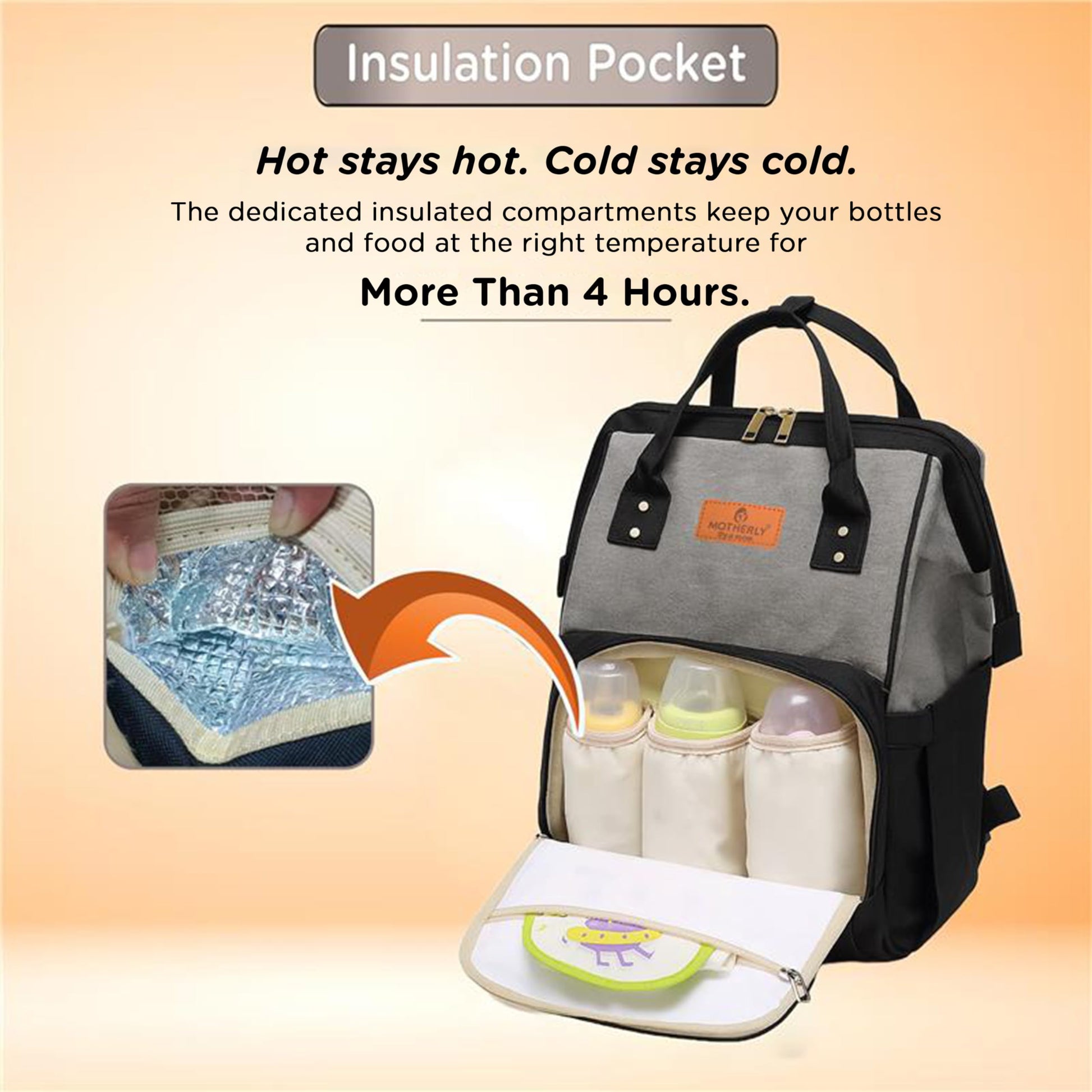 Motherly Crown Diaper Bag for Mothers for Travel with 6 Month Warranty/Multipocket Baby bag for mother travel/Water-resistant Diaper bags for mom/Maternity bags for mother and baby