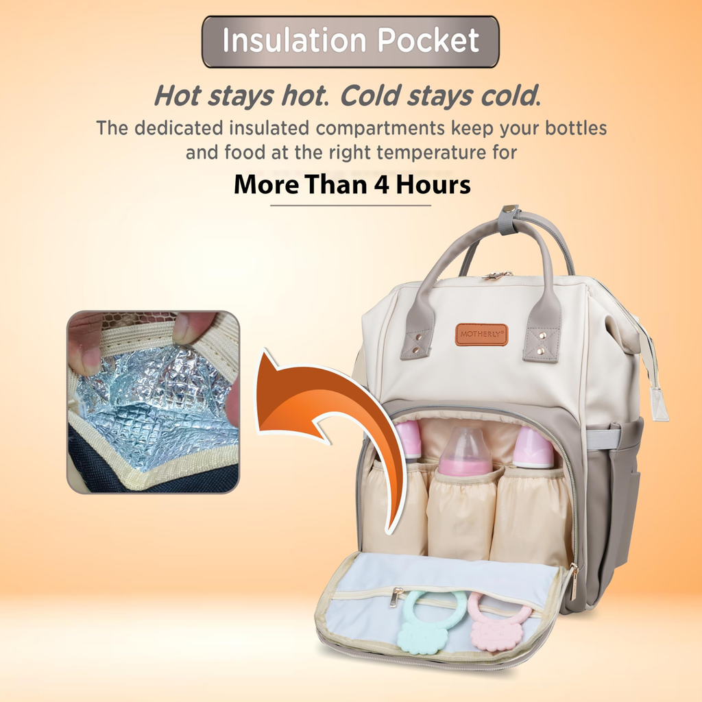Motherly Envy Diaper Bag for Moms – Spacious, Waterproof Travel & Maternity Bag with Accessories