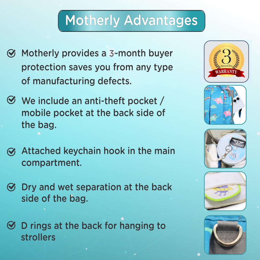 Motherly Flame Printed Diaper Bag for Mothers for Travel, Maternity Bag for Newborn Baby, Mother Travelling Bag, Multipocket Water Resistant, Hospital Bag for Mom with Warranty