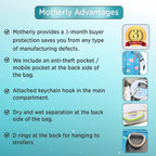 Motherly Flame Print Diaper Bag for Moms – Water-Resistant Travel & Maternity Bag with Multiple Pockets & Warranty