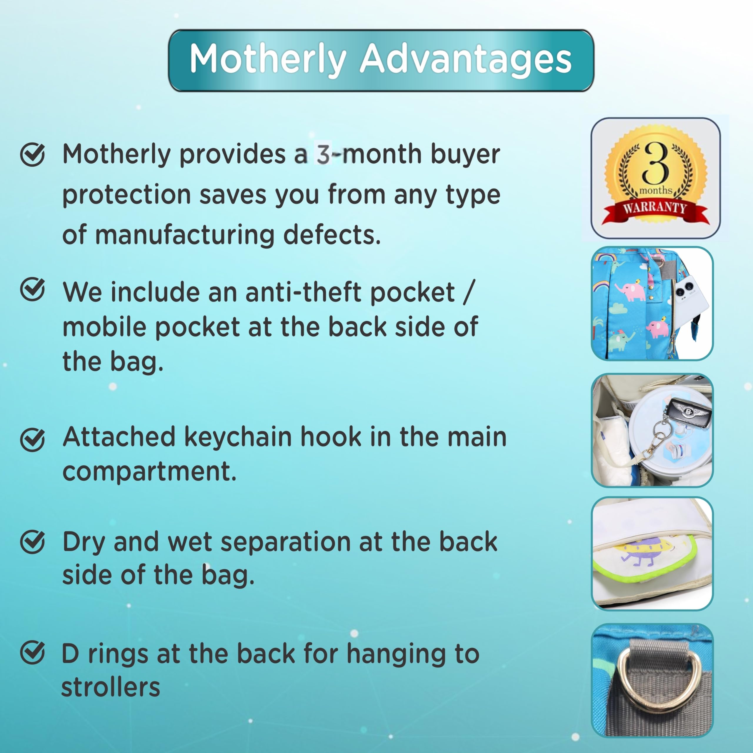 Motherly Flame Print Diaper Bag for Moms – Water-Resistant Travel & Maternity Bag with Multiple Pockets & Warranty