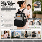 Motherly Crown Combo Melange Fabric Diaper Bag for Mothers for Travel With Warranty | Spacious Diaper Bags for Mom | baby bag for mother travel | Maternity Bags for Mother and Baby