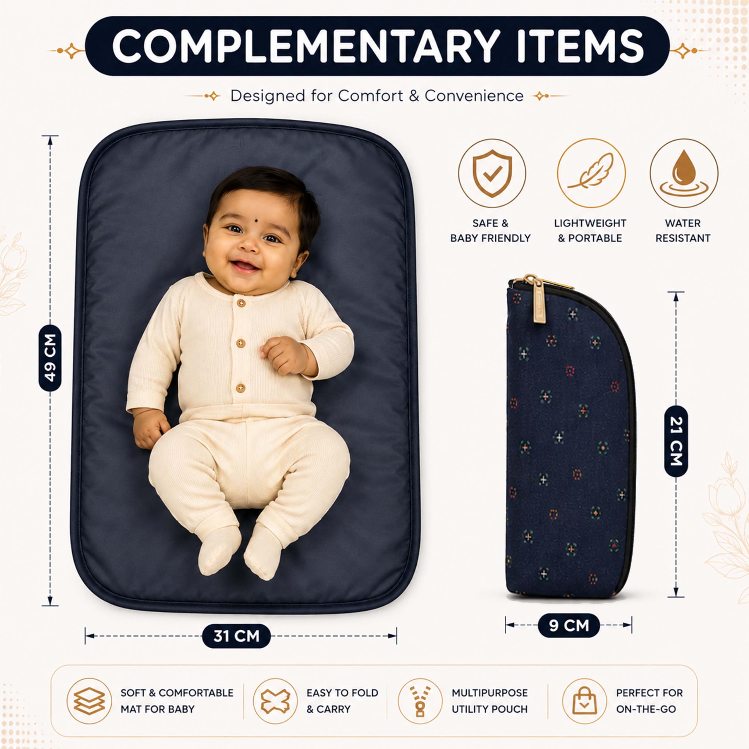 Motherly WOW Tote Diaper Bag for Mothers for Travel, Maternity Bag for Newborn Baby, Multiple Pocket Water Resistant Baby Bag