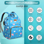 Motherly Flame Print Diaper Bag for Moms – Water-Resistant Travel & Maternity Bag with Multiple Pockets & Warranty