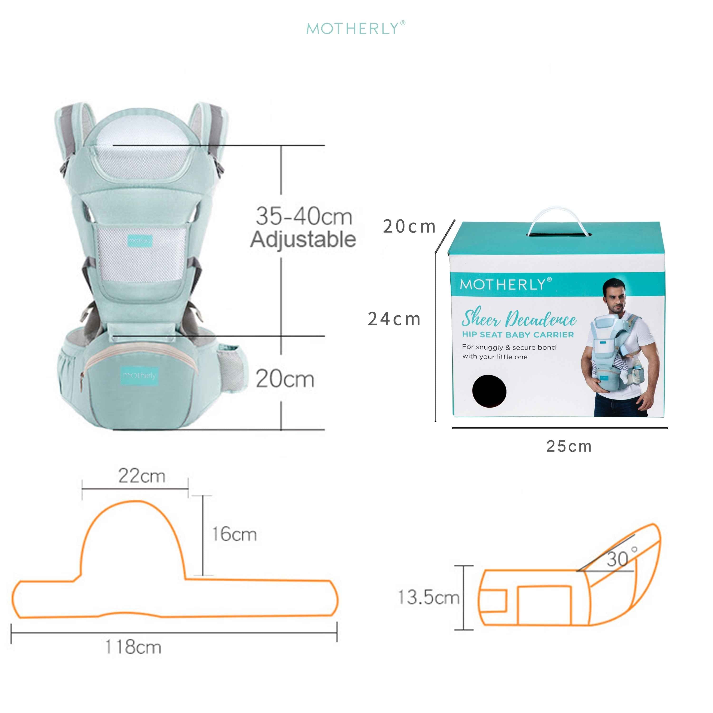 Motherly Baby Carrier for 0 to 3 Year Baby – Adjustable Hands Free 6-in-1 Baby Carrier with Detachable Hip Seat | baby carrier for new born |  Toddler Carrier with Head Support & Buckle Strap for Hiking & Everyday Use (Blue)