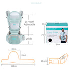 Motherly Baby Carrier for 0 to 3 Year Baby – Adjustable Hands Free 6-in-1 Baby Carrier with Detachable Hip Seat | baby carrier for new born |  Toddler Carrier with Head Support & Buckle Strap for Hiking & Everyday Use (Blue)