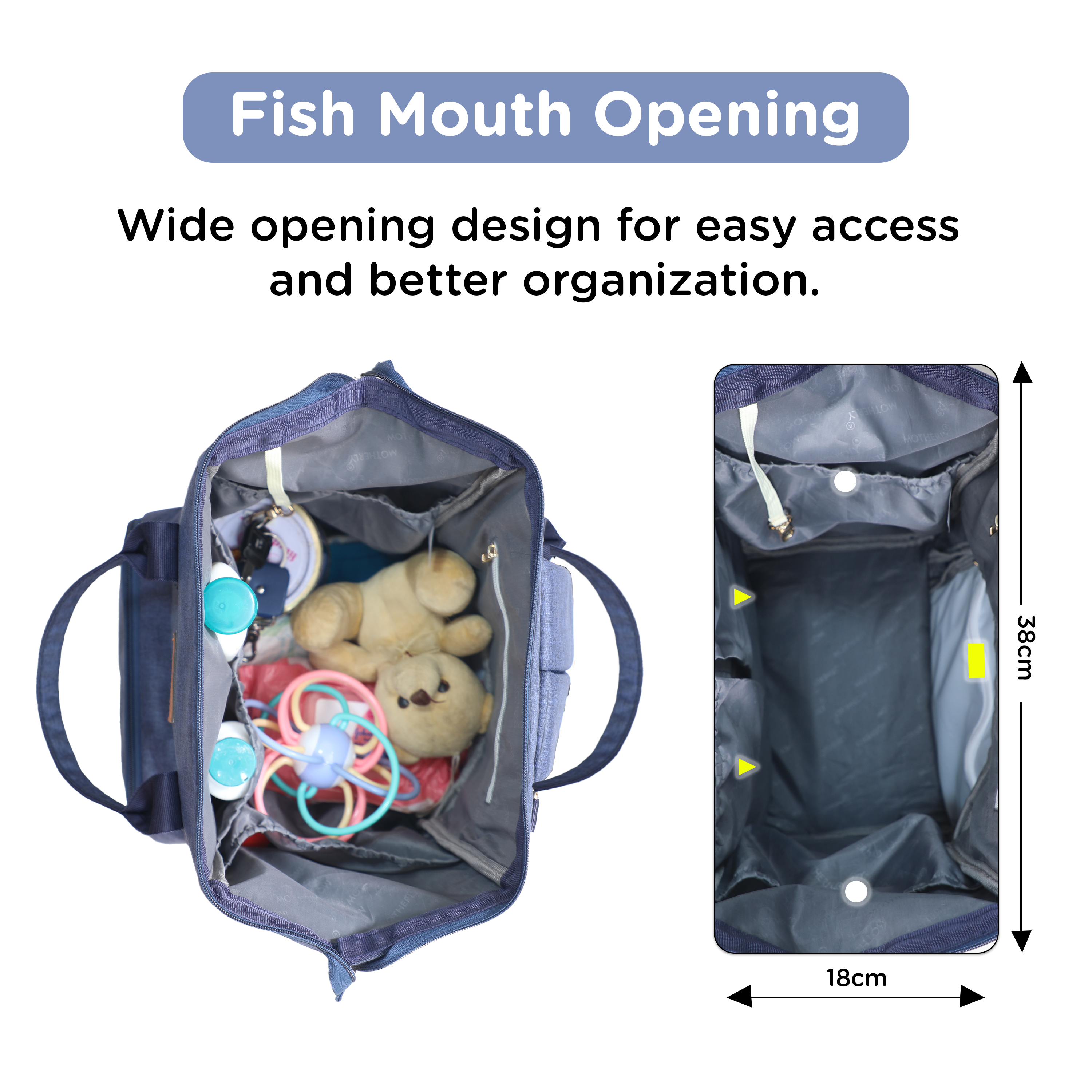 Motherly Crown Diaper Bag for Moms – Water-Resistant Travel & Maternity Bag with Multiple Pockets & 6-Month Warranty