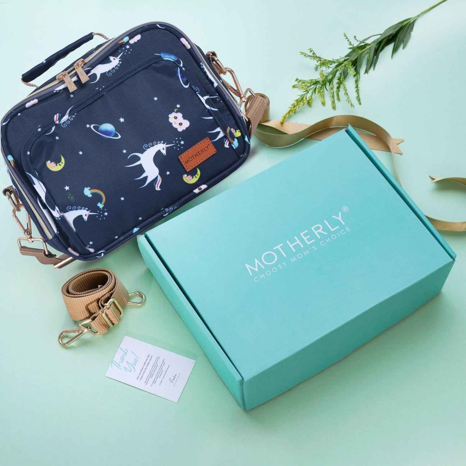 Motherly Mini Diaper Bag for Mothers for Travel | Small Maternity Handbag for Newborn Baby | Mothers Travelling Bag | Multiple Pockets Water Resistant Baby Bag I Hospital Bag for Moms (Unicorn Blue)