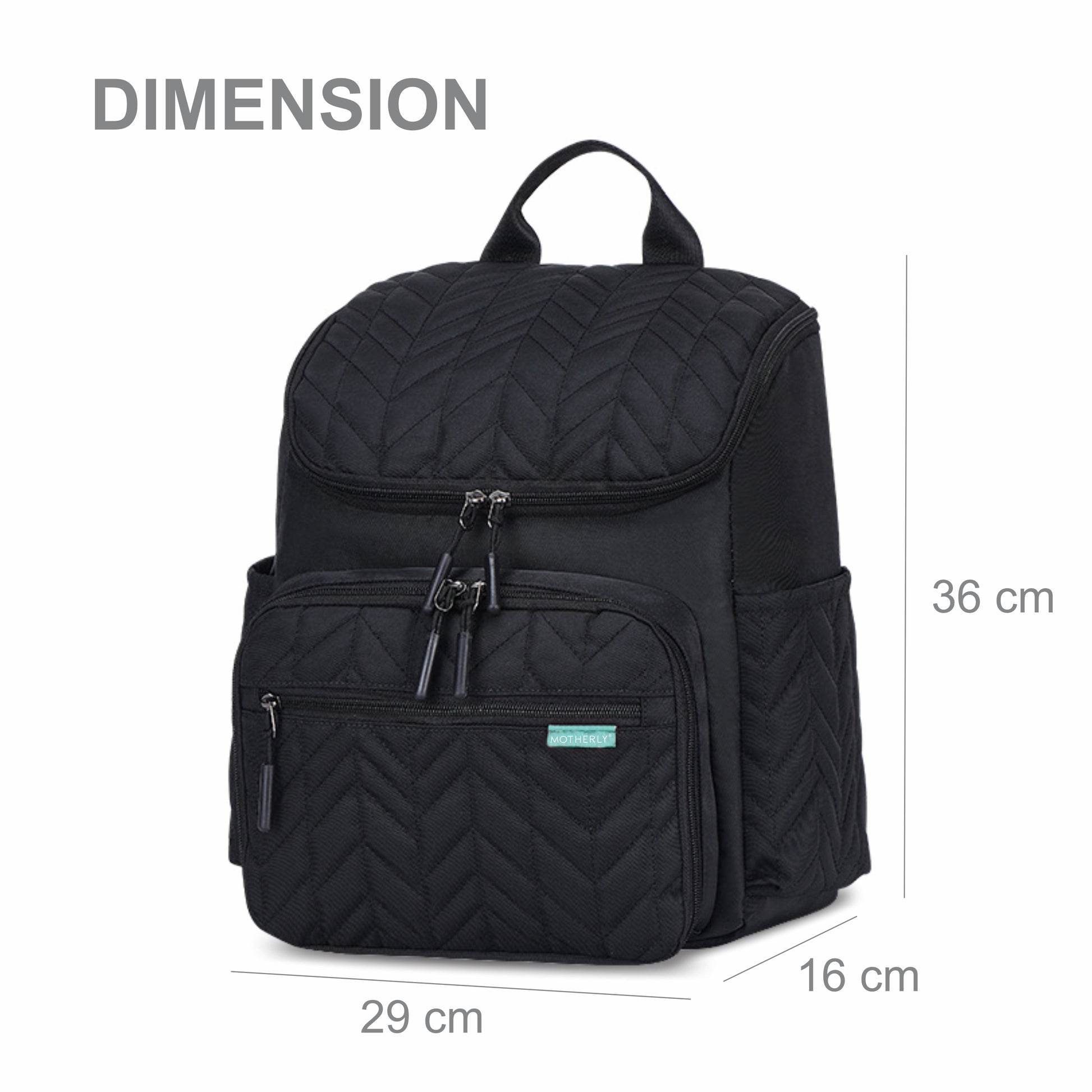 Motherly Baby Diaper Bag for Mothers specious and large travel diaper bags for Mom for travel |6 Month Warranty |(Black) - MOTHERLY