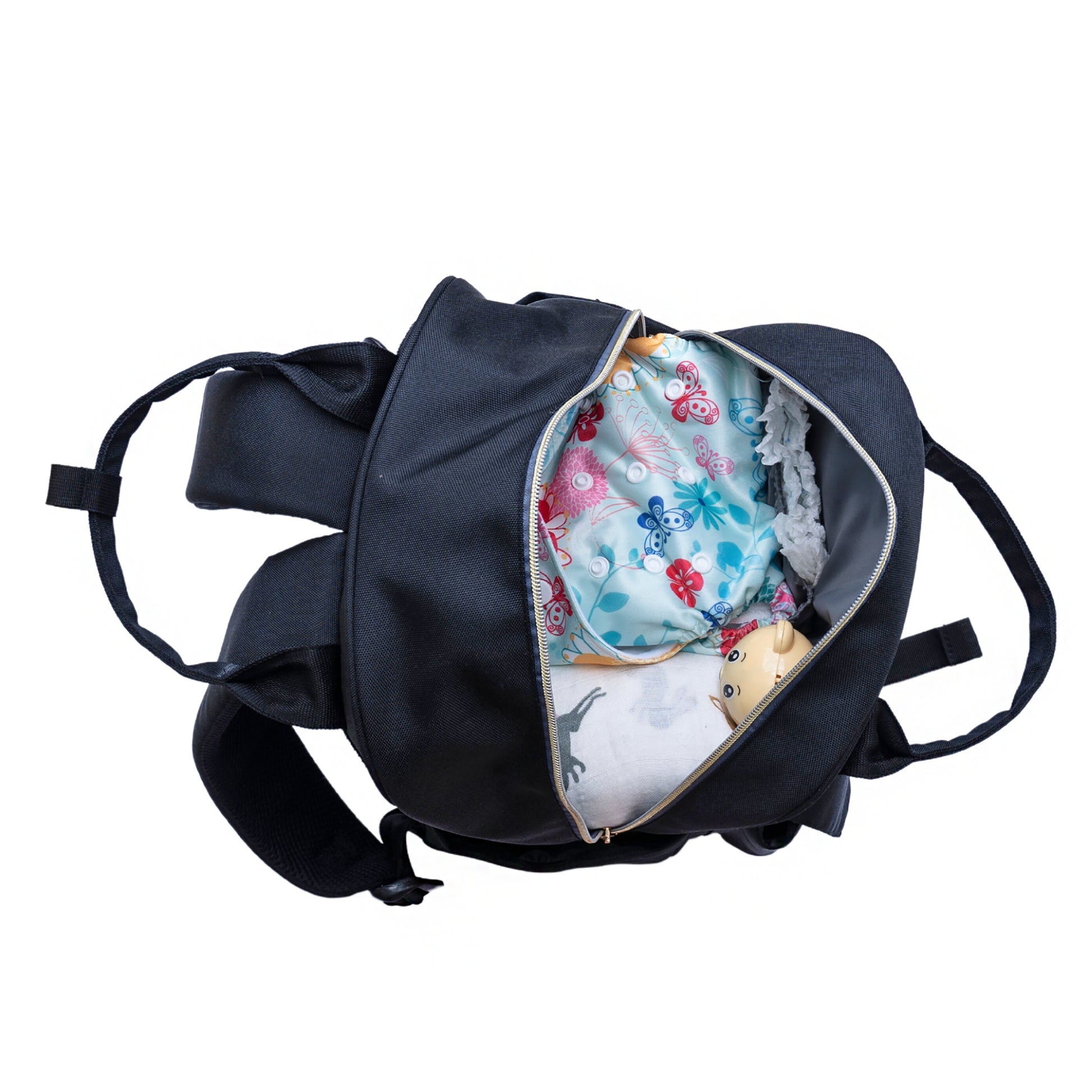 Motherly Solid Diaper Bag for Mothers for Travel, Maternity Bag for Newborn Baby, Mothers Travelling Bag, Multiple Pocket Water Resistant Baby Bag, Hospital Bag for moms (Black) - MOTHERLY