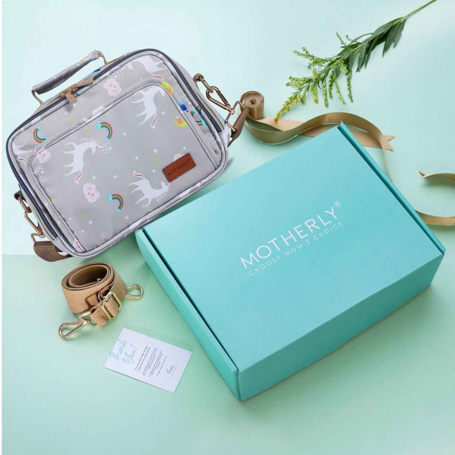 Motherly Mini Diaper Bag for Mothers for Travel | Small Maternity Handbag for Newborn Baby | Mothers Travelling Bag | Multiple Pockets Water Resistant Baby Bag I Hospital Bag for Moms (Unicorn Blue)