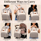 Motherly Patented Design Maternity Diaper Bag with Accessories | Waterproof Baby Travel Bag | Multi-Pocket Organizer for Newborn Essentials & Hospital Use (Envy Series)