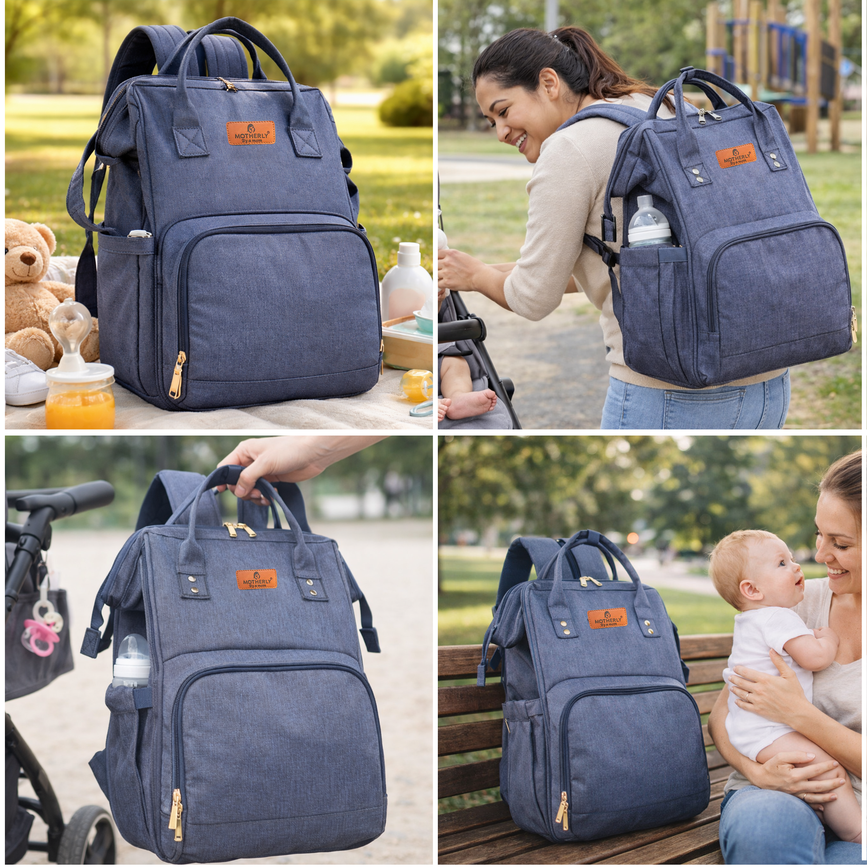 Motherly Crown Diaper Bag for Moms – Water-Resistant Travel & Maternity Bag with Multiple Pockets & 6-Month Warranty