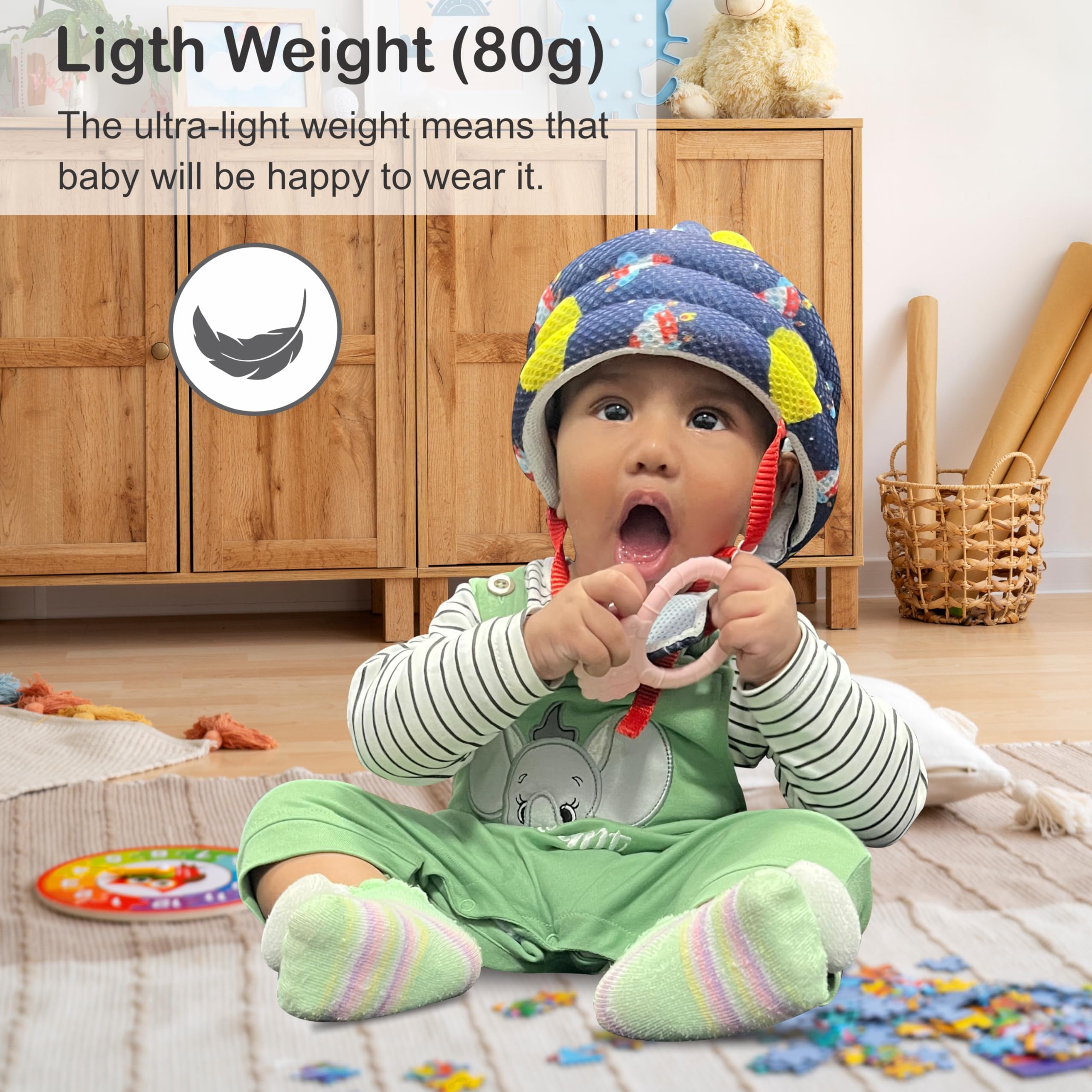 Motherly Toddler Safety Hat with Chin Strap - Space