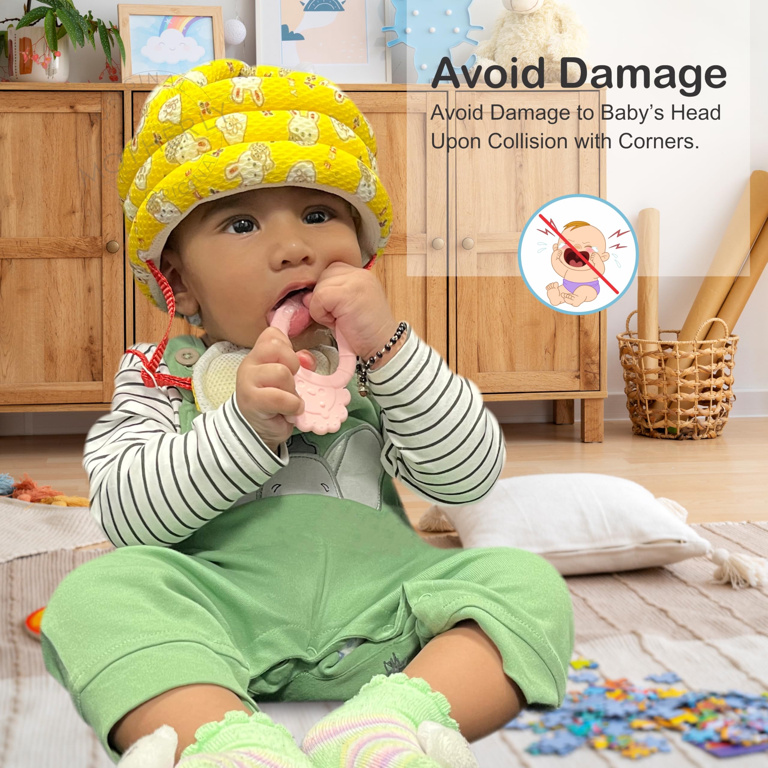 Motherly Toddler Safety Hat with Chin Strap - Rabbit