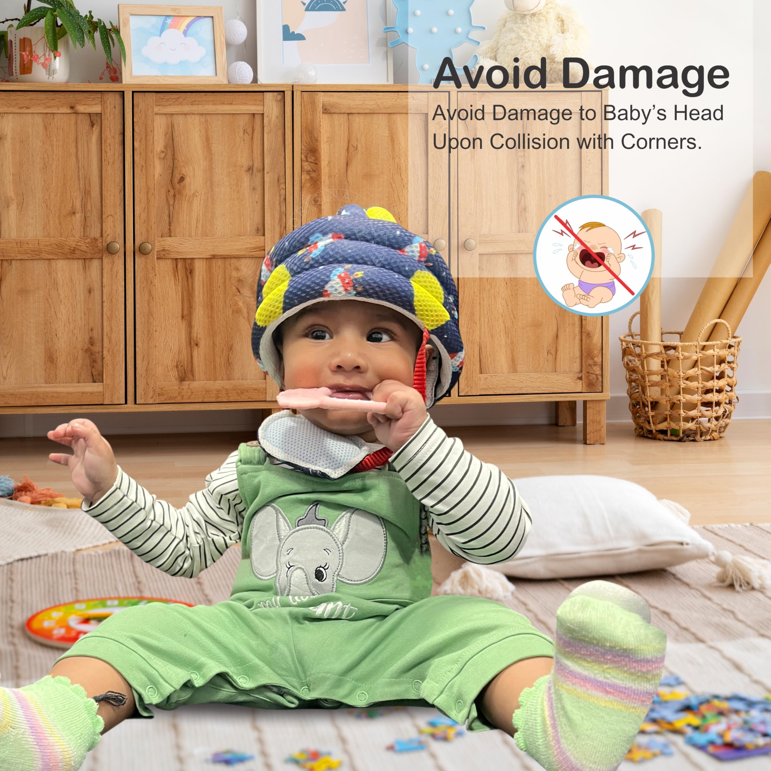 Motherly Toddler Safety Hat with Chin Strap - Space