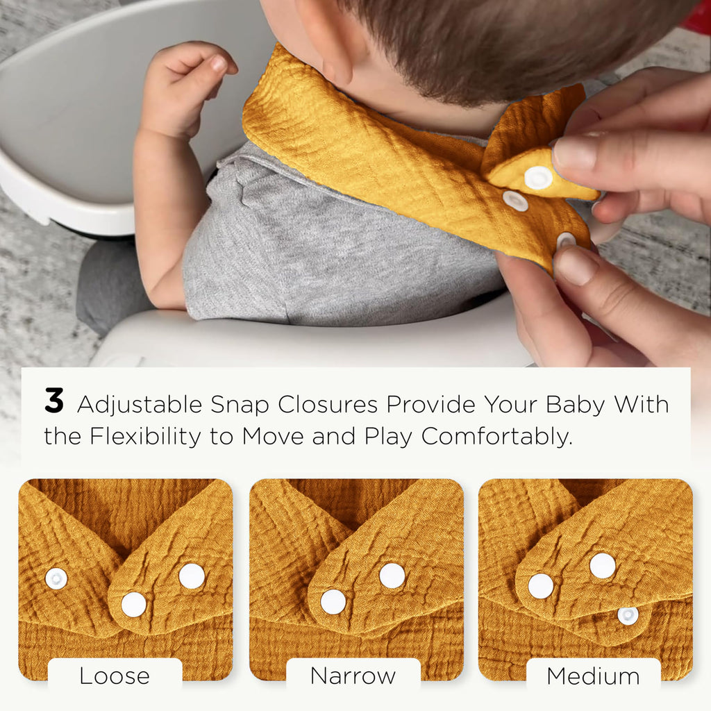 Motherly Bib for Baby 0 to 6 Month – Soft Muslin Baby Apron, Adjustable & Absorbent Bibs for Newborns to 12 Months Boys and girl