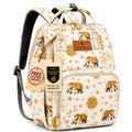 Motherly Imperial Diaper Bag Backpack | Elegant Elephant Print Maternity & Baby Travel Bag | Waterproof Diaper Bag with Insulated Pockets, Large Capacity & Premium Organization(Imperial Series, Cream)