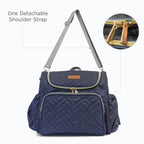 Motherly Diaper Quilted Diaper Bag for Mothers for Travel with Changing Mat - Spacious Diaper Bags for Mom | Baby Bag with Multi-Pocket Design | Maternity Bags for Mother and Baby (Black) - MOTHERLY