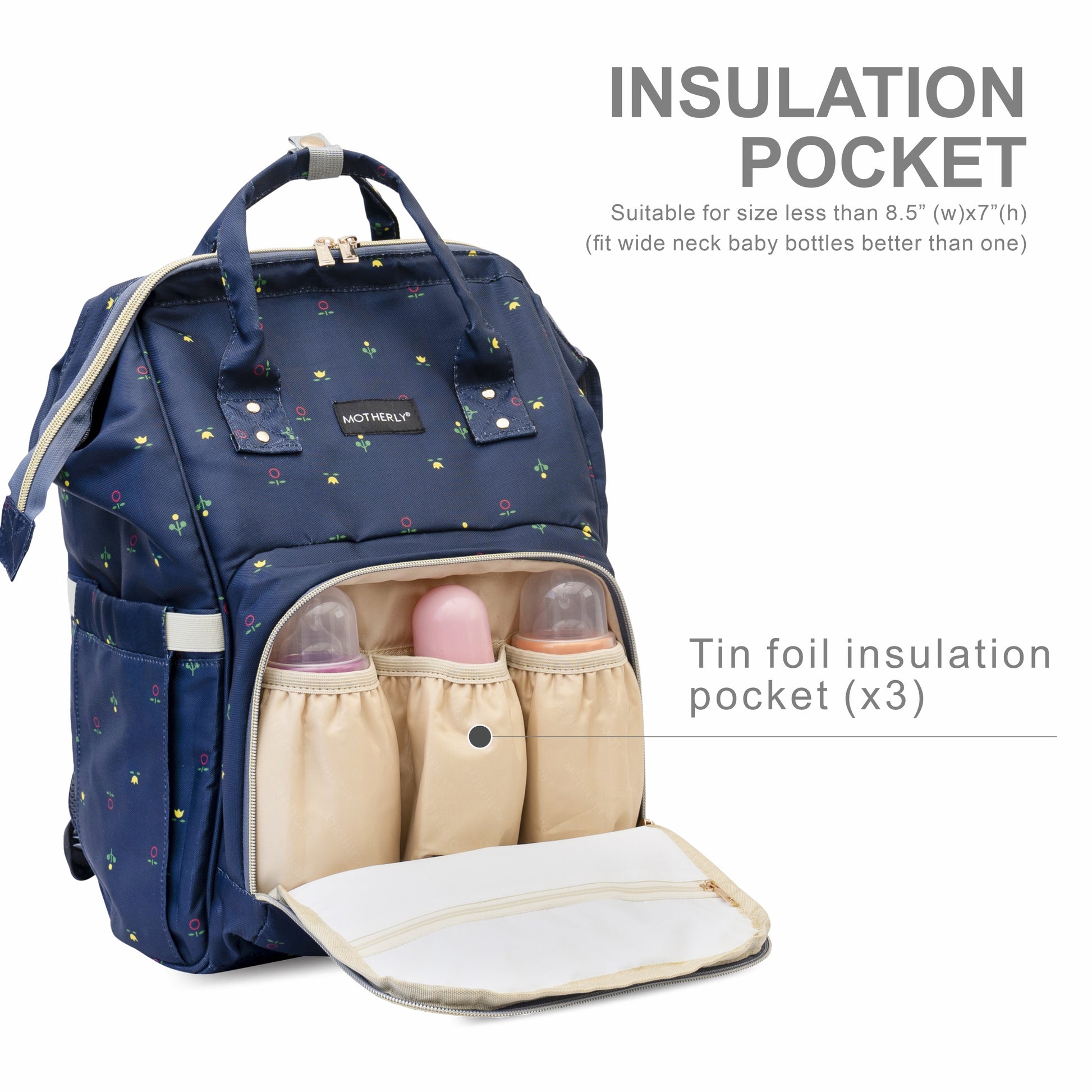 Motherly Elegant Diaper Bag for Mothers for Travel, Maternity Bag for Newborn Baby, Mothers Travelling Bag, Multipocket Water Resistant Baby Bag, Hospital Bag for Moms with Warranty