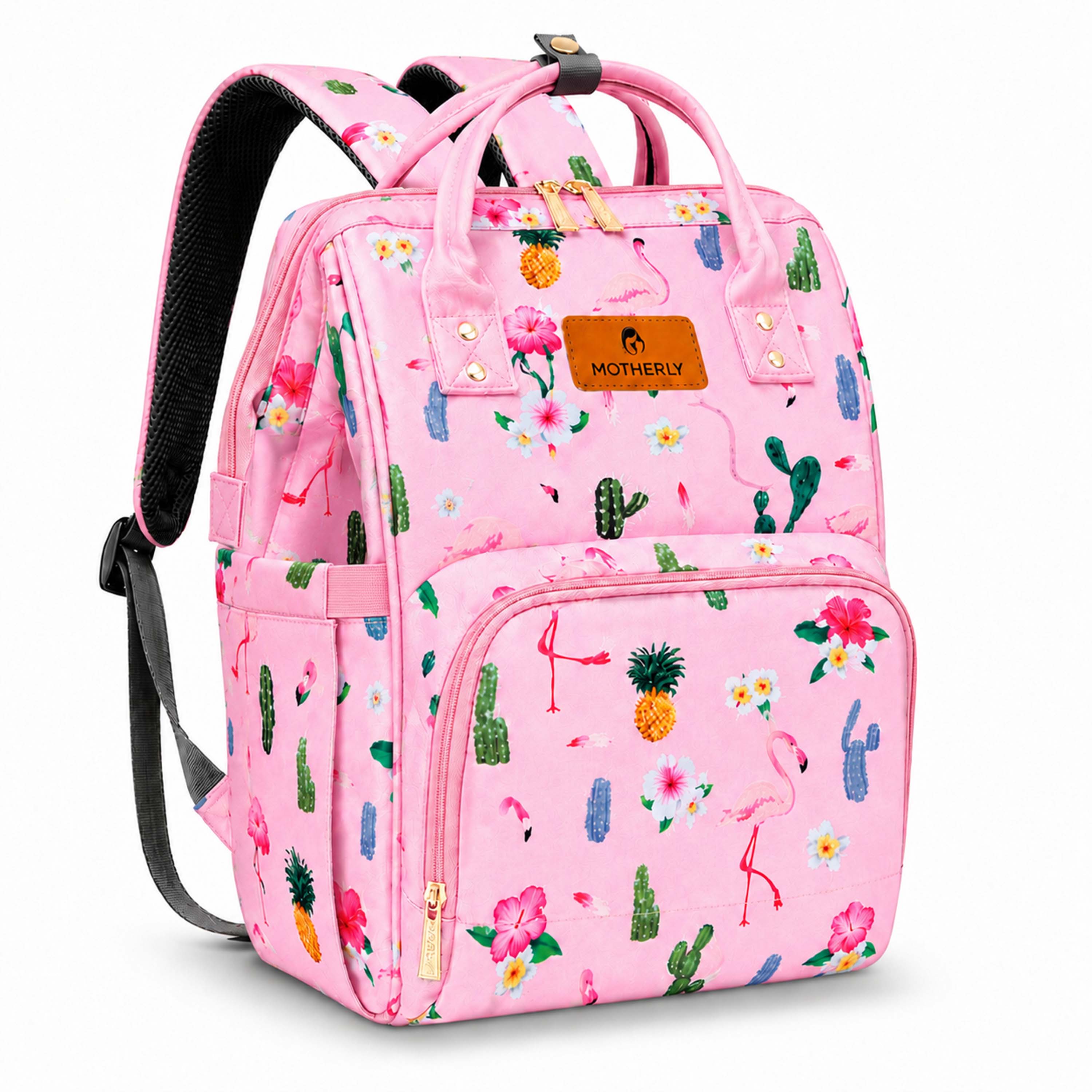 Motherly Patented Diaper Bag Backpack for Moms | Waterproof Baby Travel & Maternity Bag | Spacious Nappy Bag with Insulated Bottle Pockets & Warranty  (Elegant Series)
