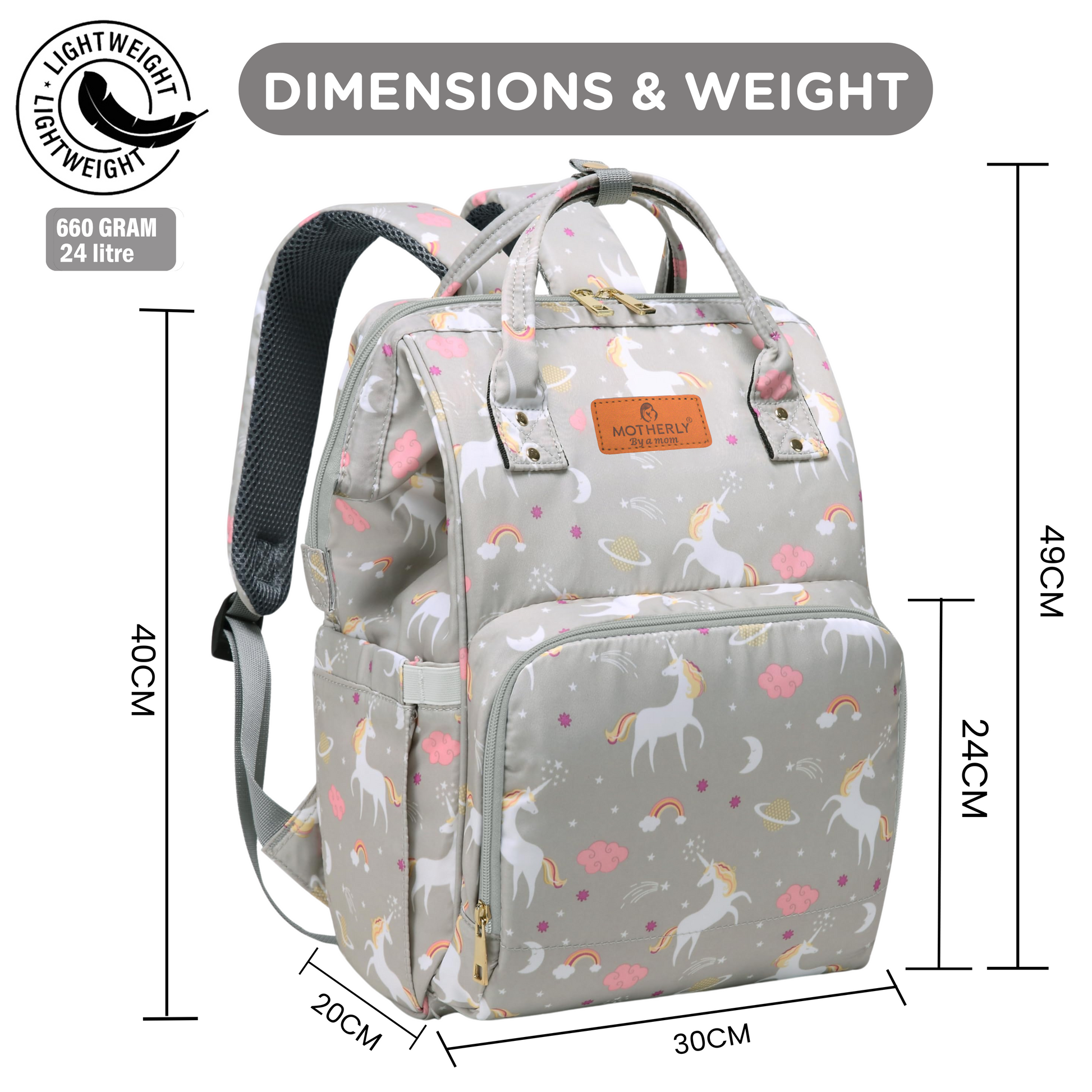 Motherly Elegant Diaper Bag for Moms – Water-Resistant Maternity & Travel Bag with Multiple Pockets & Warranty