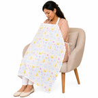 Motherly Nursing Cover for Breastfeeding – Soft, Breathable Feeding Apron for Mom, Multi-Use Feeding Cover & Scarf - blue-cloud-print