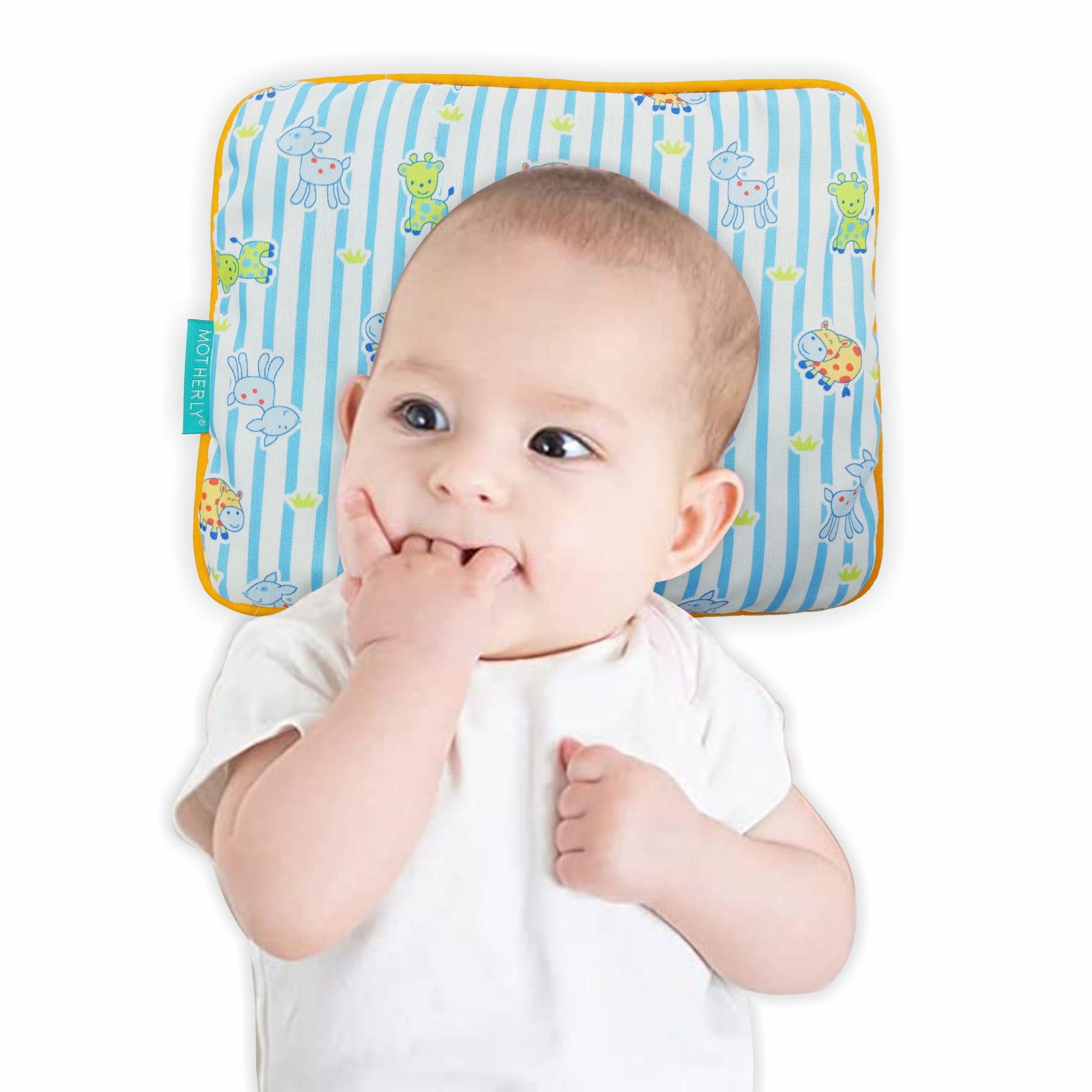 Motherly Mustard Seeds (Coated with Neem Oil) Pillow for Newborn Baby | Cotton Round Head Shaping Baby Pillow | Gifting 0-12 Months - MOTHERLY