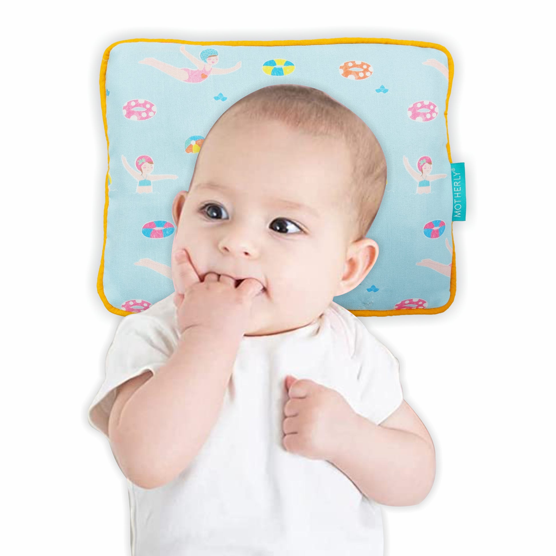 Motherly Mustard Seeds (Coated with Neem Oil) Pillow for Newborn Baby | Cotton Round Head Shaping Baby Pillow | Gifting 0-12 Months - MOTHERLY