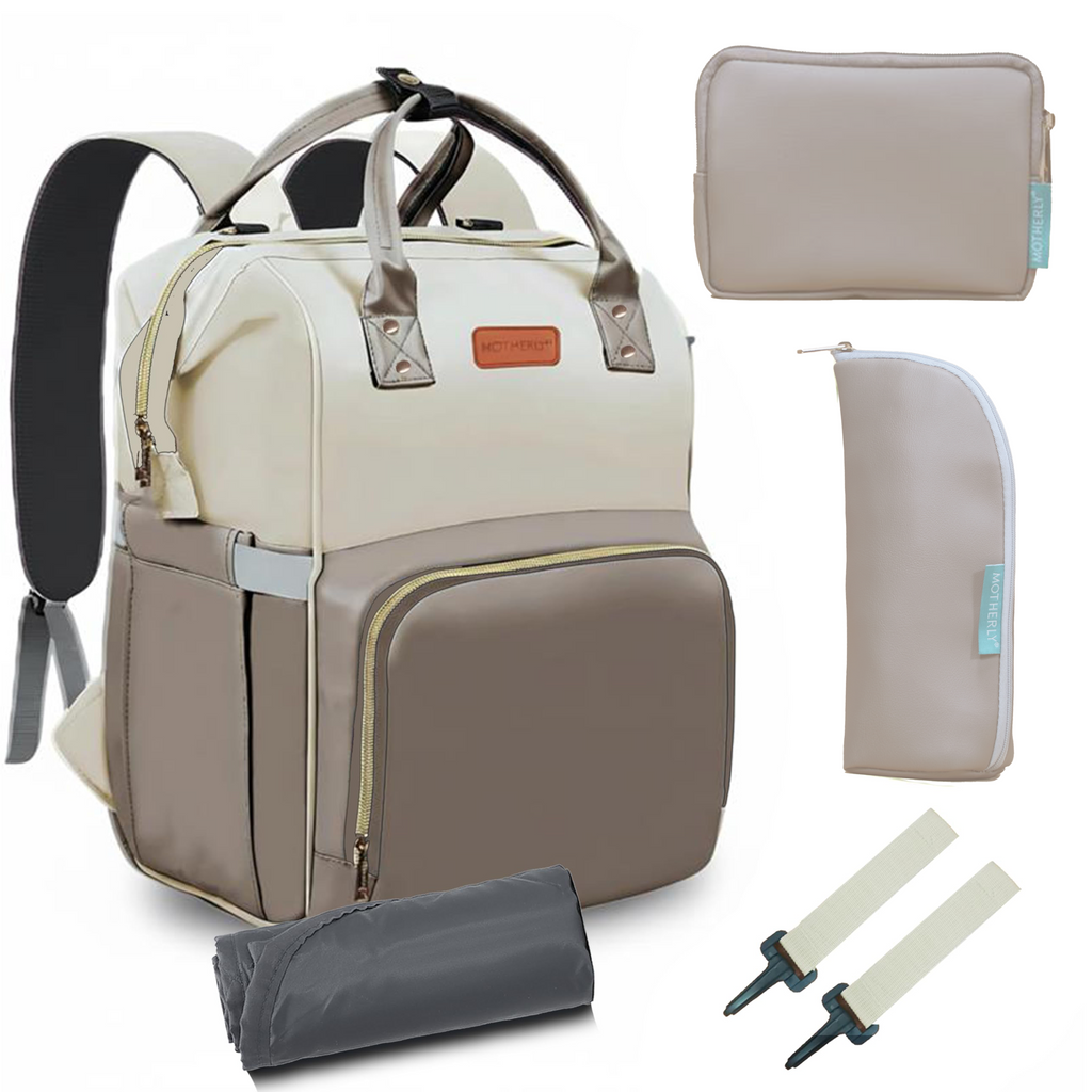 Motherly Envy Diaper Bag for Moms – Spacious, Waterproof Travel & Maternity Bag with Accessories