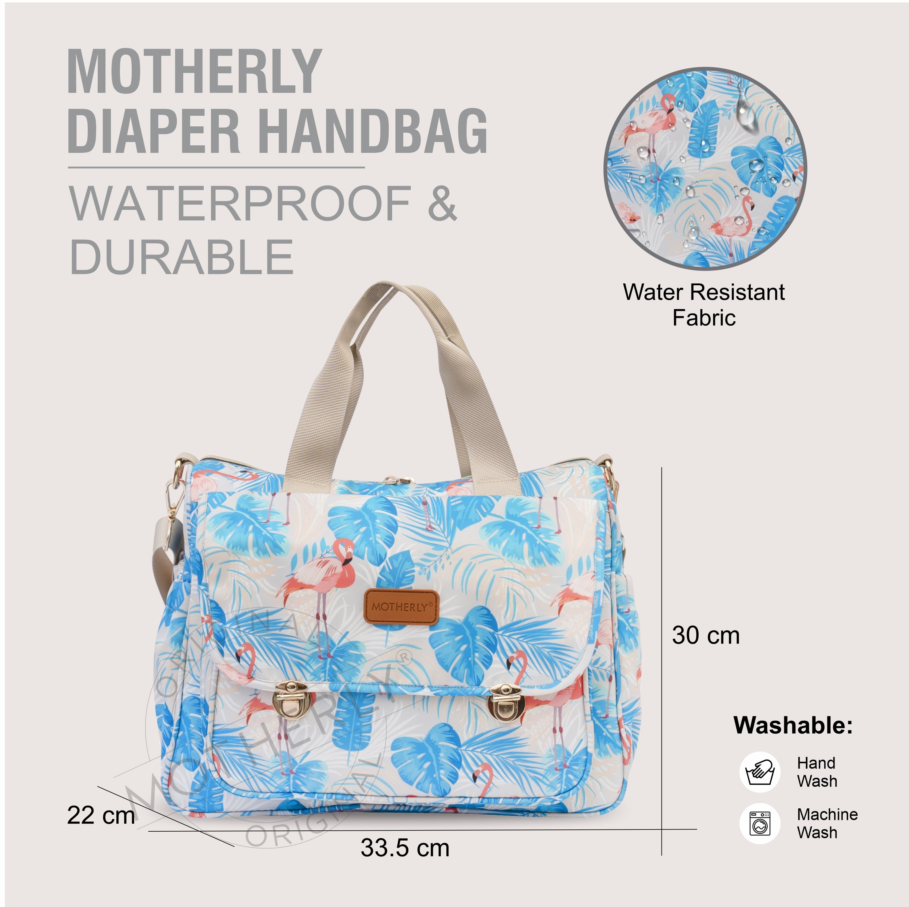 Motherly Glory Tote Diaper Bag for Mothers for Travel, Maternity Bag for Newborn Baby, Mothers Travelling Bag, Multiple Pocket Water Resistant Baby Bag, Hospital Bag for moms - MOTHERLY