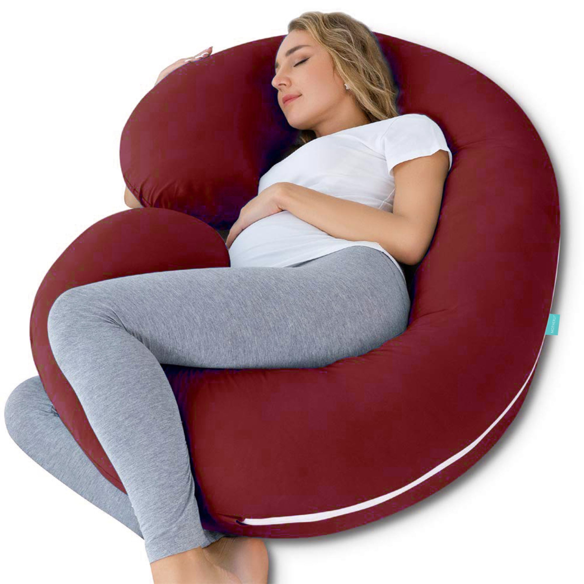 Motherly Maternity Pillows for Pregnancy Sleeping | Maternity Pillow for Pregnant Women (Dark Pink) - MOTHERLY