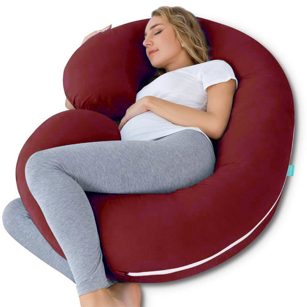 Motherly Maternity Pillows for Pregnancy Sleeping | Maternity Pillow for Pregnant Women (Dark Pink) - MOTHERLY