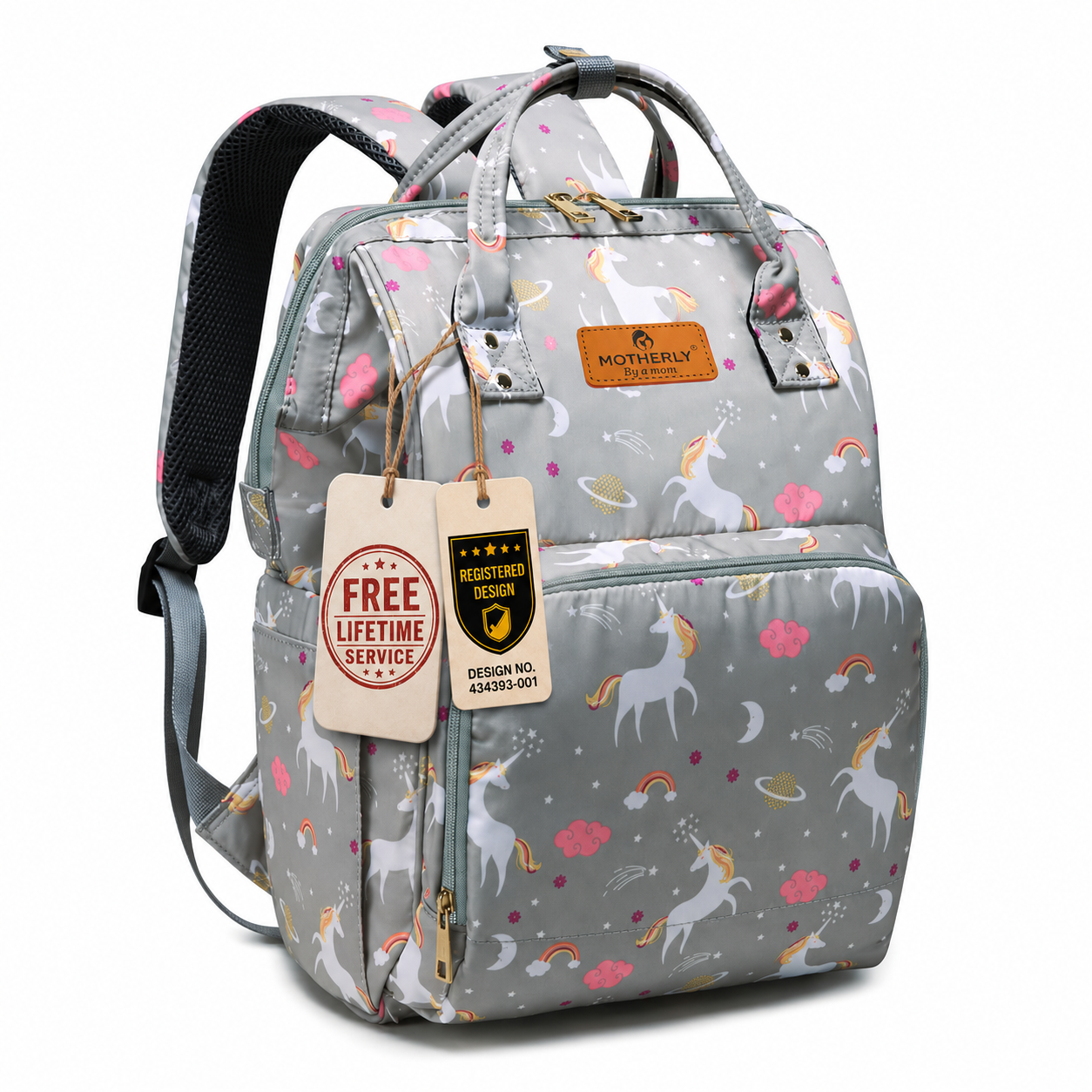 Motherly Elegant Diaper Bag for Moms – Water-Resistant Maternity & Travel Bag with Multiple Pockets & Warranty