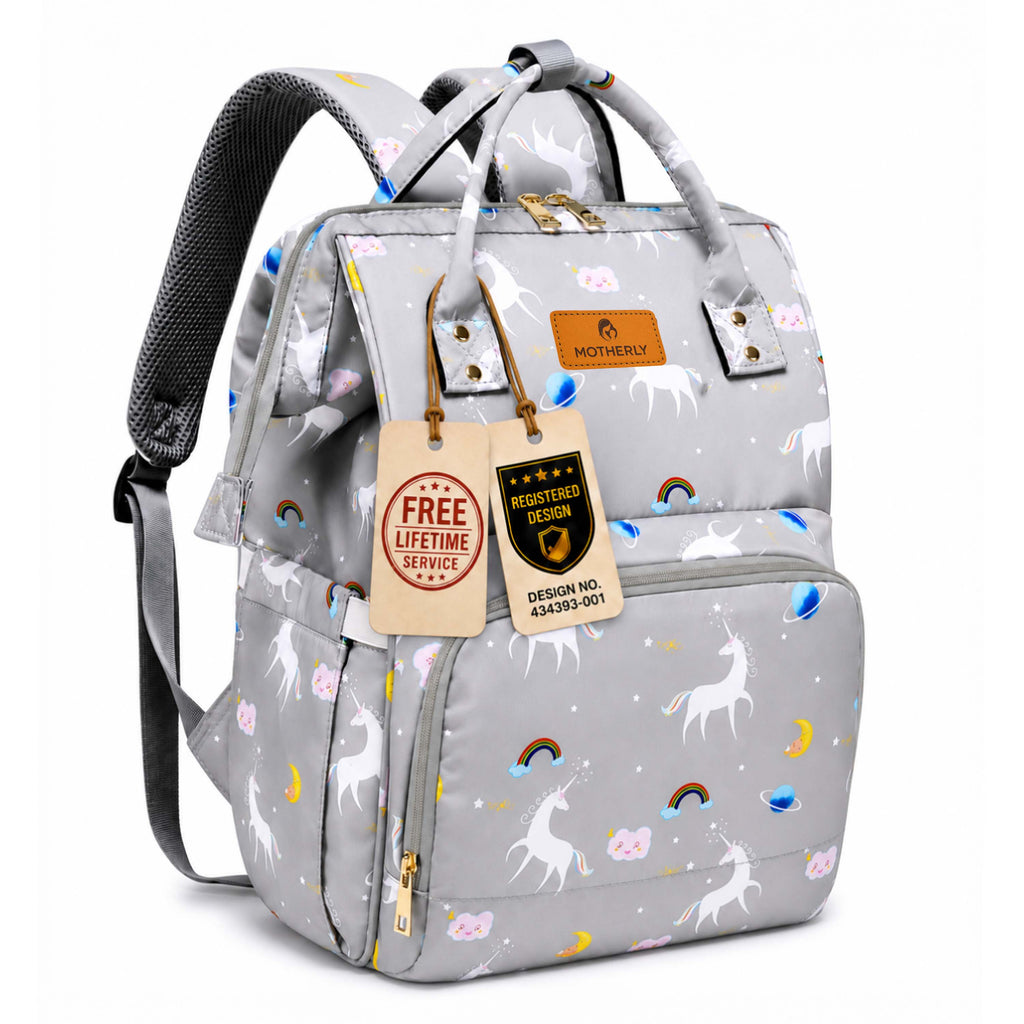Motherly Elegant Diaper Bag for Moms – Water-Resistant Maternity & Travel Bag with Multiple Pockets & Warranty