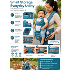 Motherly Embrace 6-in-1 Baby Carrier with Hip Seat & Head Support