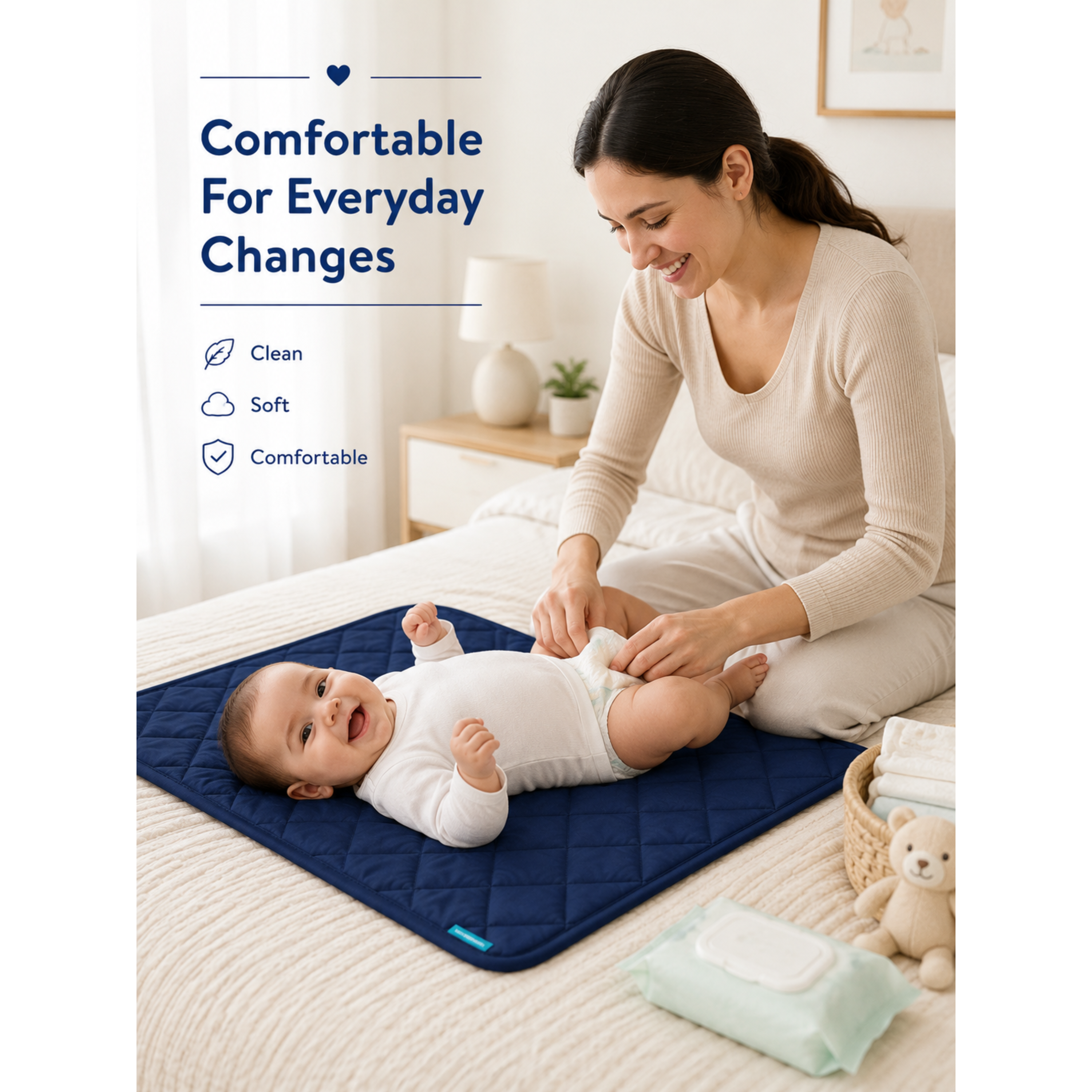 Motherly Oil Massage Mat for Newborns – Reusable & Washable Pad (72x42 cm, 0–12 Months)