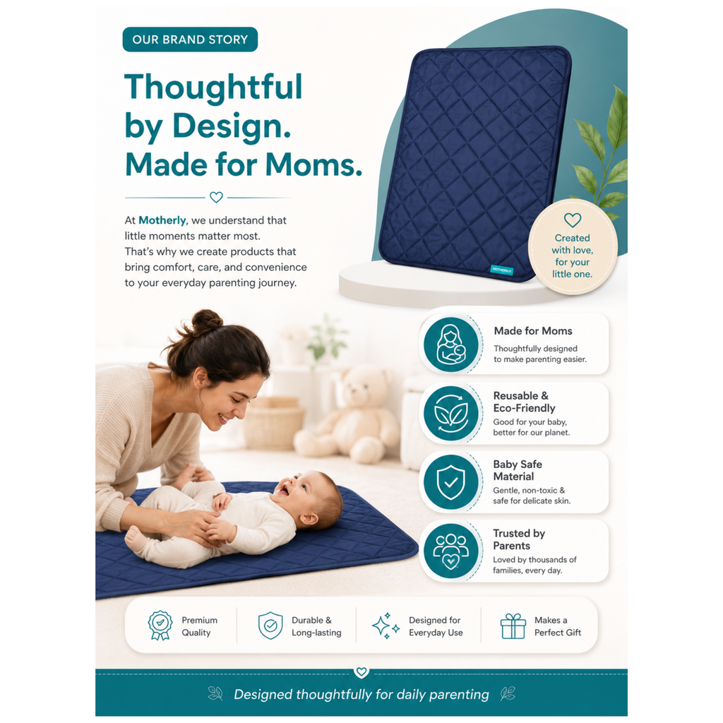 Motherly Oil Massage Mat for Newborns – Reusable & Washable Pad (72x42 cm, 0–12 Months)