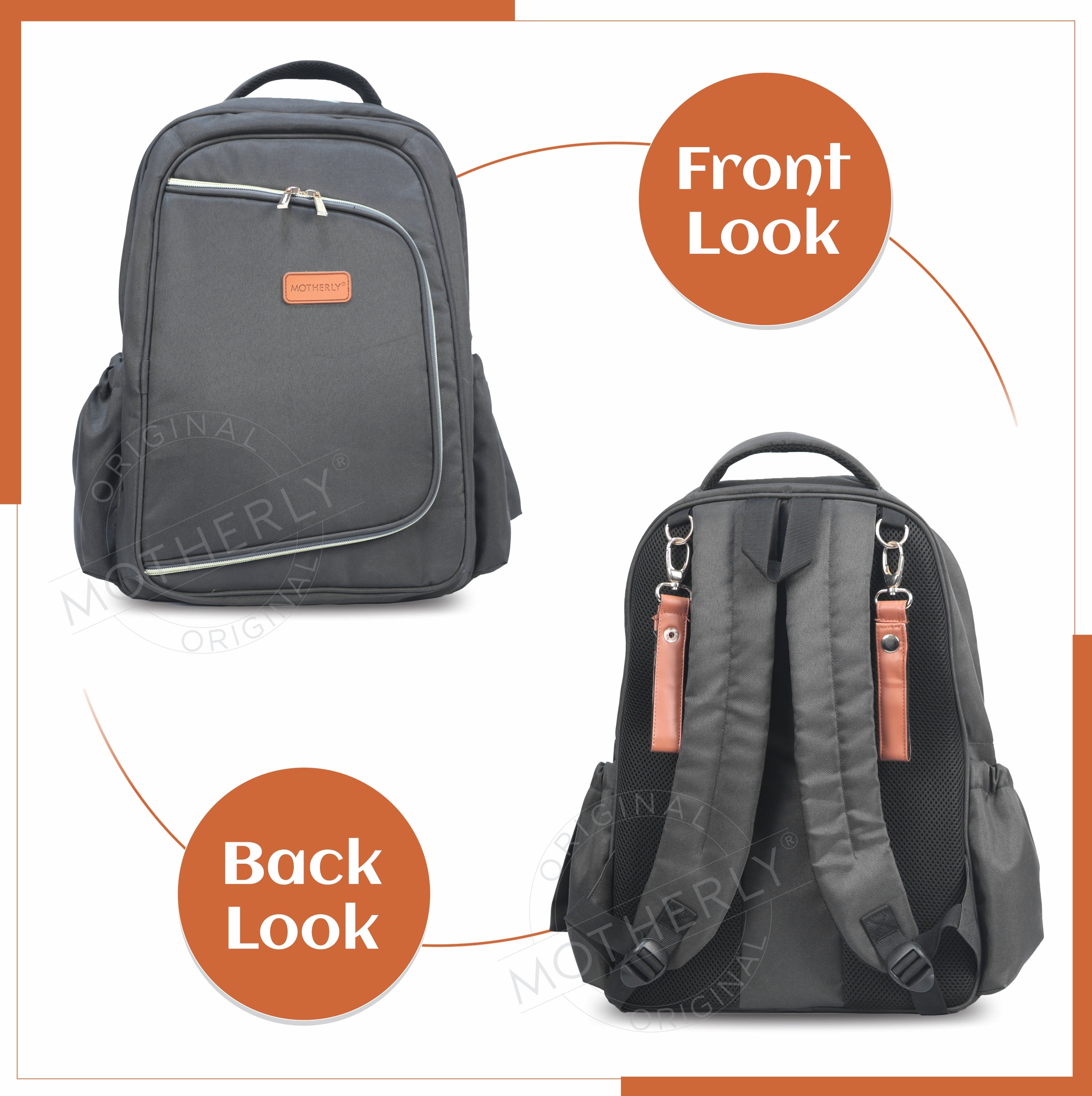 Motherly Solid Color Diaper Bag for Mothers for Travel, Maternity Bag for Newborn Baby, Mothers Travelling Bag, Multiple Pocket Water Resistant Baby Bag, Hospital Bag for moms with Offers - MOTHERLY