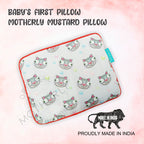 Motherly Mustard Seed Pillow for Newborns (0–12 Months) – Neem-Coated, Cotton Head Shaping Pillow for Gifting - Cat
