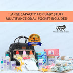 Motherly Diaper Quilted Diaper Bag for Mothers for Travel with Changing Mat - Spacious Diaper Bags for Mom | Baby Bag with Multi-Pocket Design | Maternity Bags for Mother and Baby - MOTHERLY