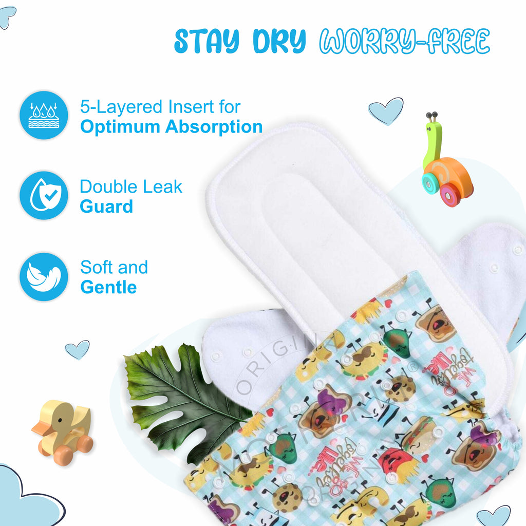 Motherly Newborn Baby Reusable Cloth Diapers, Infant Diaper Nappies Pack of 2 - MOTHERLY