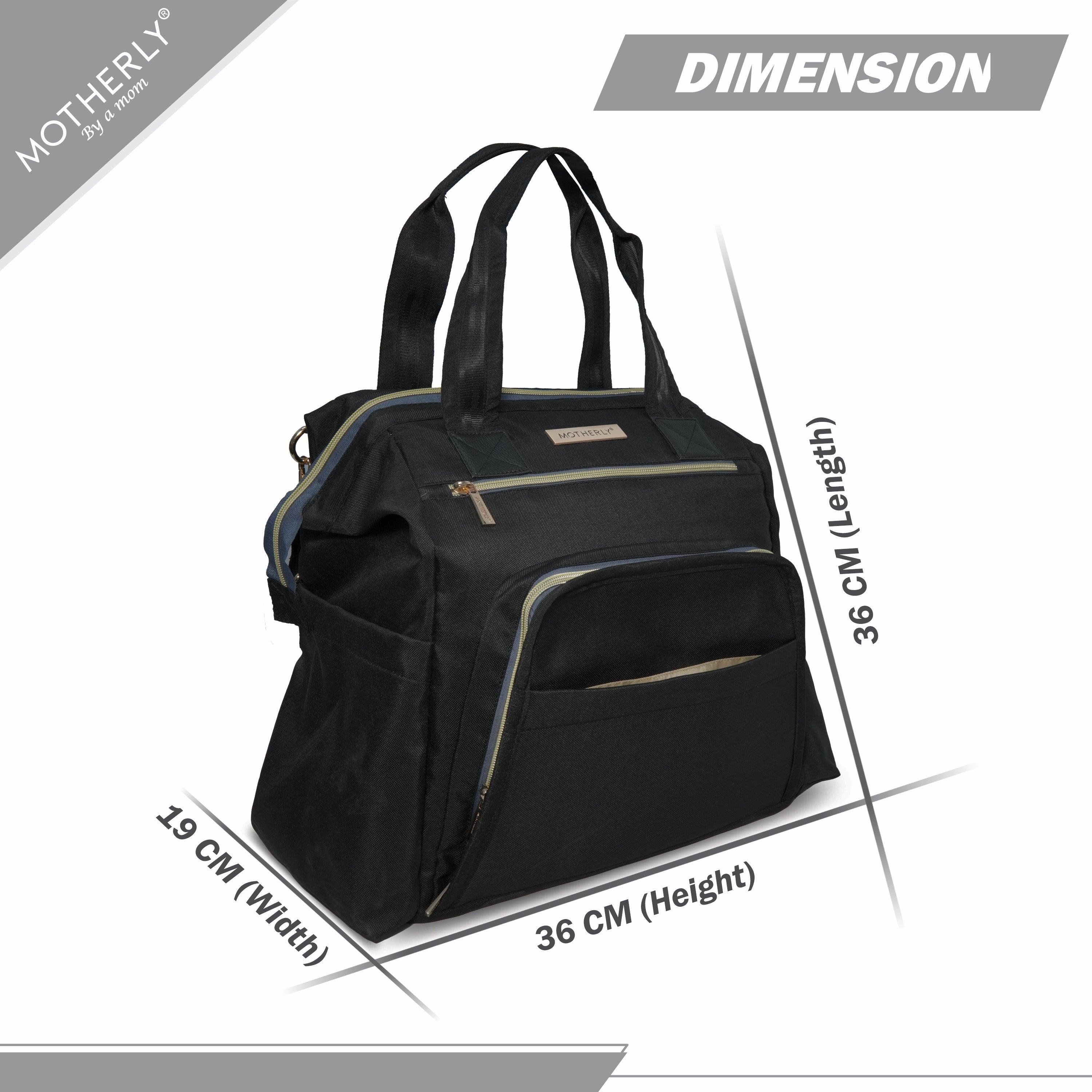 Motherly Evoke Diaper Bag for Mothers for Travel, Maternity Bag for Newborn Baby, Mother Travelling Bag, Multiple Pocket Water Resistant Hospital Bag for moms with Warranty & Offers - MOTHERLY