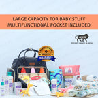 Motherly Diaper Quilted Diaper Bag for Mothers for Travel with Changing Mat - Spacious Diaper Bags for Mom | Baby Bag with Multi-Pocket Design | Maternity Bags for Mother and Baby - MOTHERLY